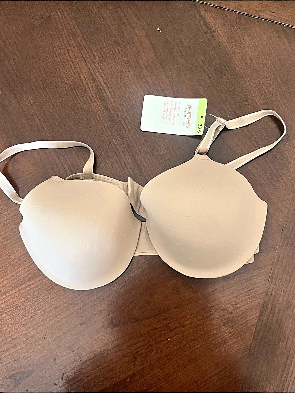 Warner's Cushioned Underwire Full-Coverage Cups Adjustable Front Bra Beige 38B N